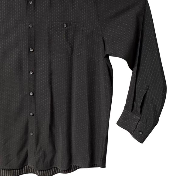 Pronto Uomo Career Button Down Modal Blend Shirt Men 2XLT Black with Gold Specks - Picture 3 of 6